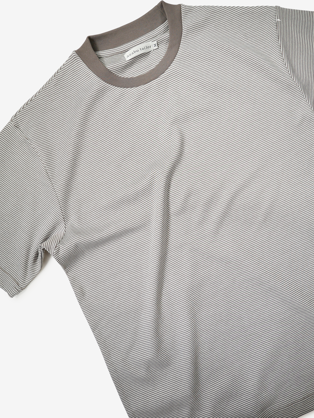 Cotton Striped T-shirt｜グレイッシュブラウン