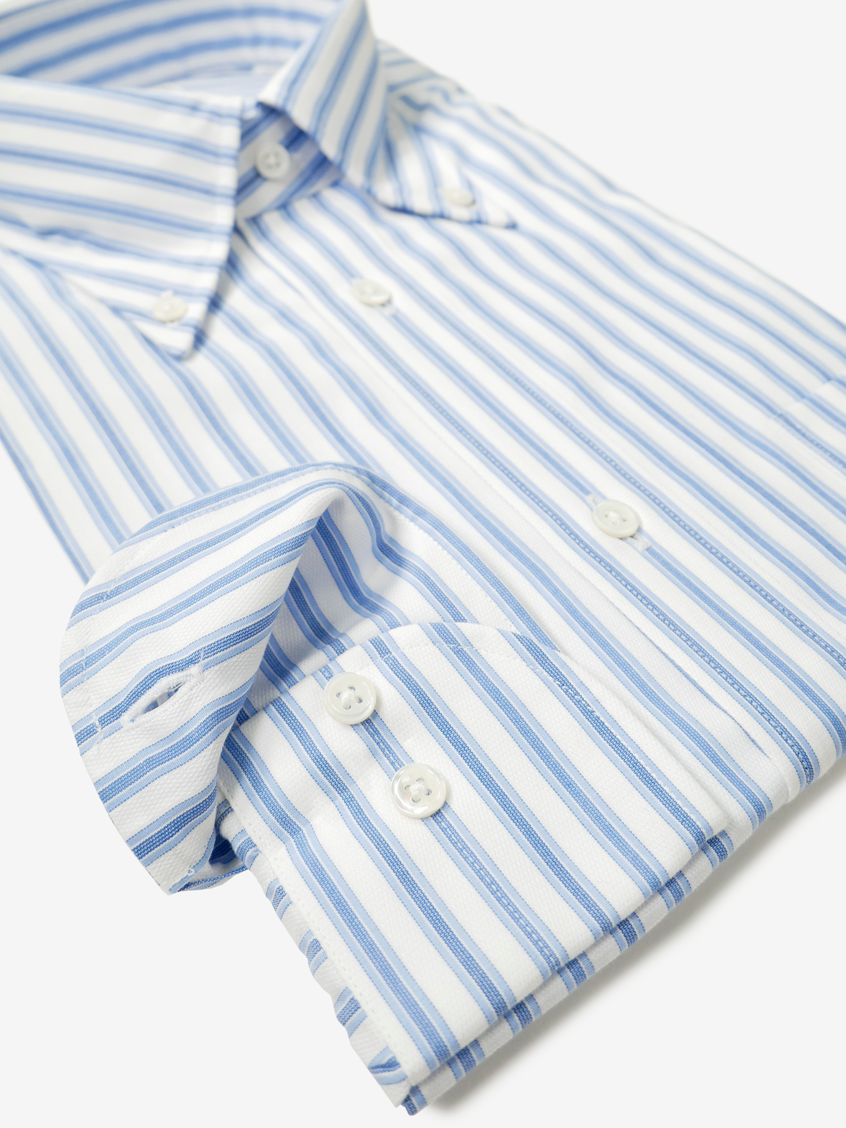 Striped Slim Fit Shirt｜ブルー