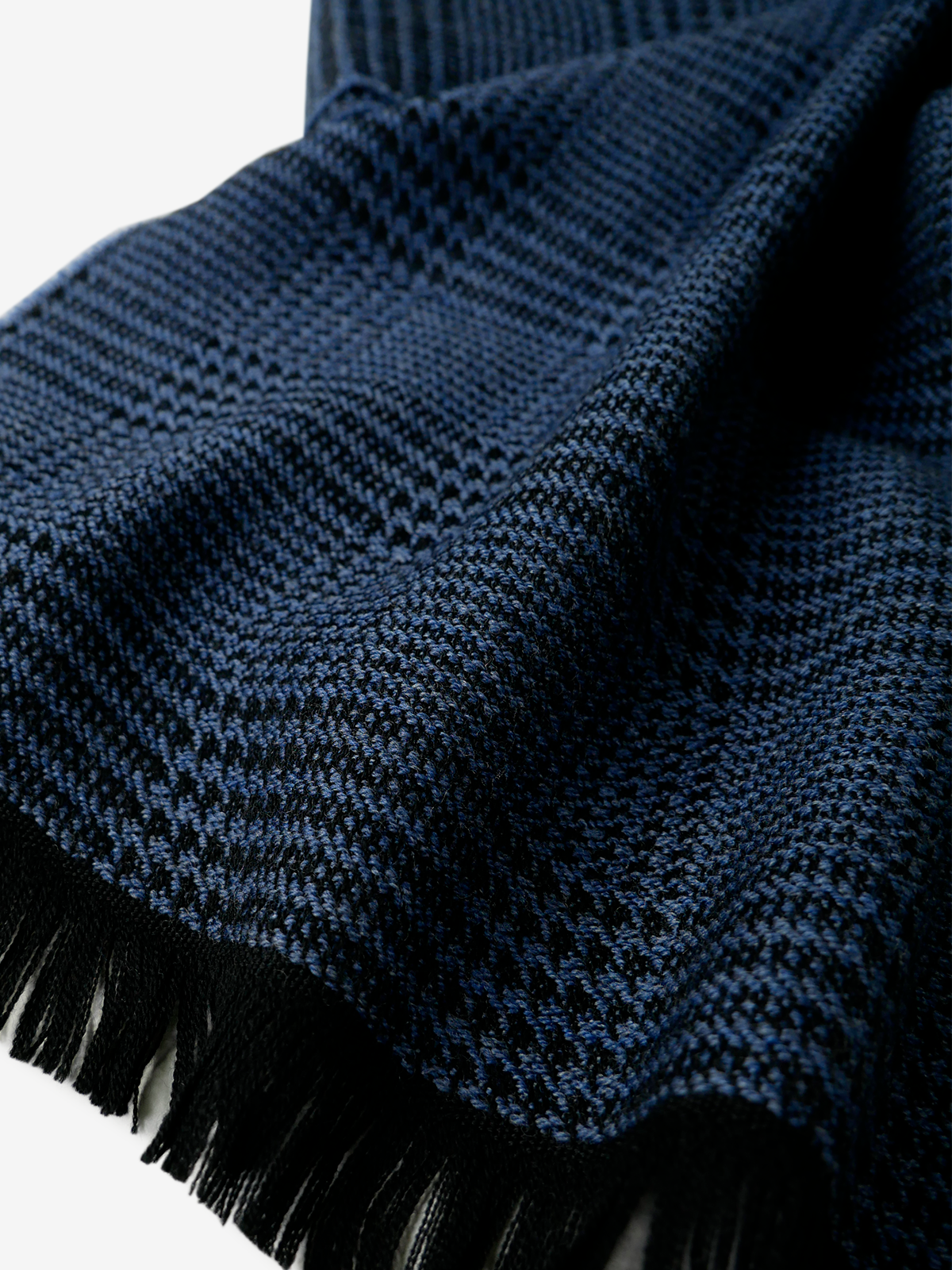 Glen plaid Wool Scarf｜ブルー