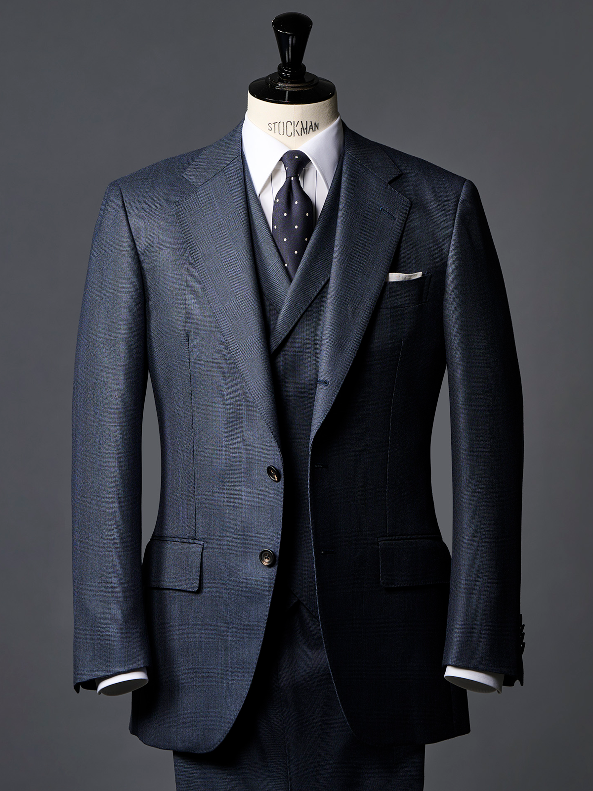 Mantero｜Polka Dot Tie｜ネイビー