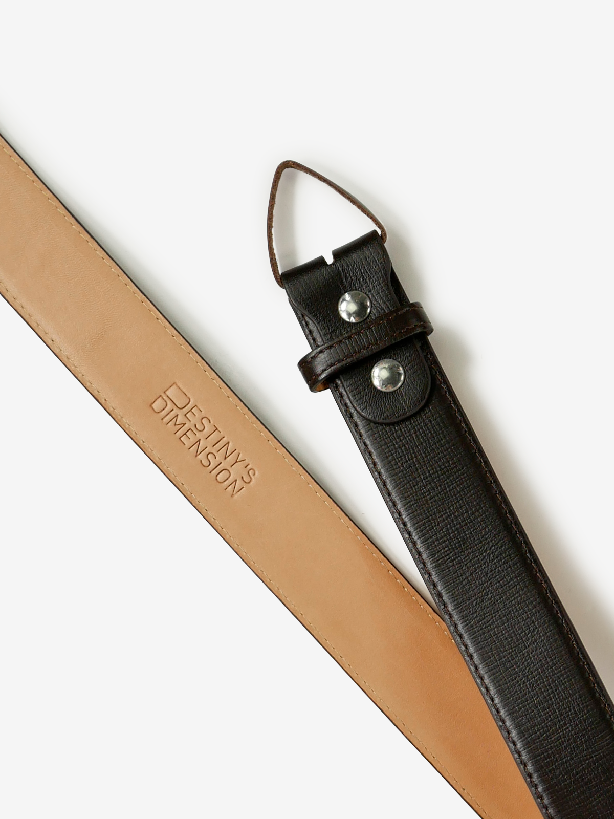 Hair Line Embossed Leather Belt｜ダークブラウン