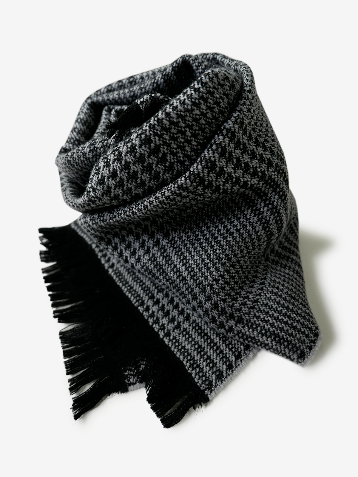 Glen plaid Wool Scarf｜グレー