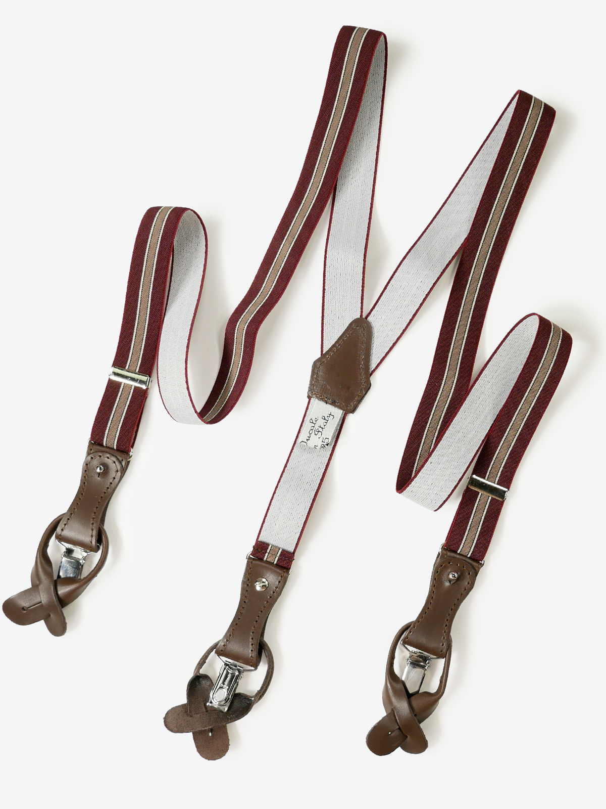 La Ducale｜Stripes Suspenders｜ボルドー