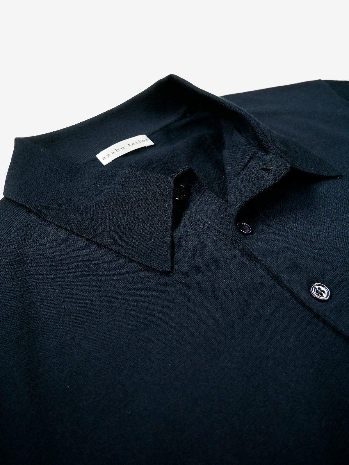 Cotton Knit Polo Shirt｜ネイビー