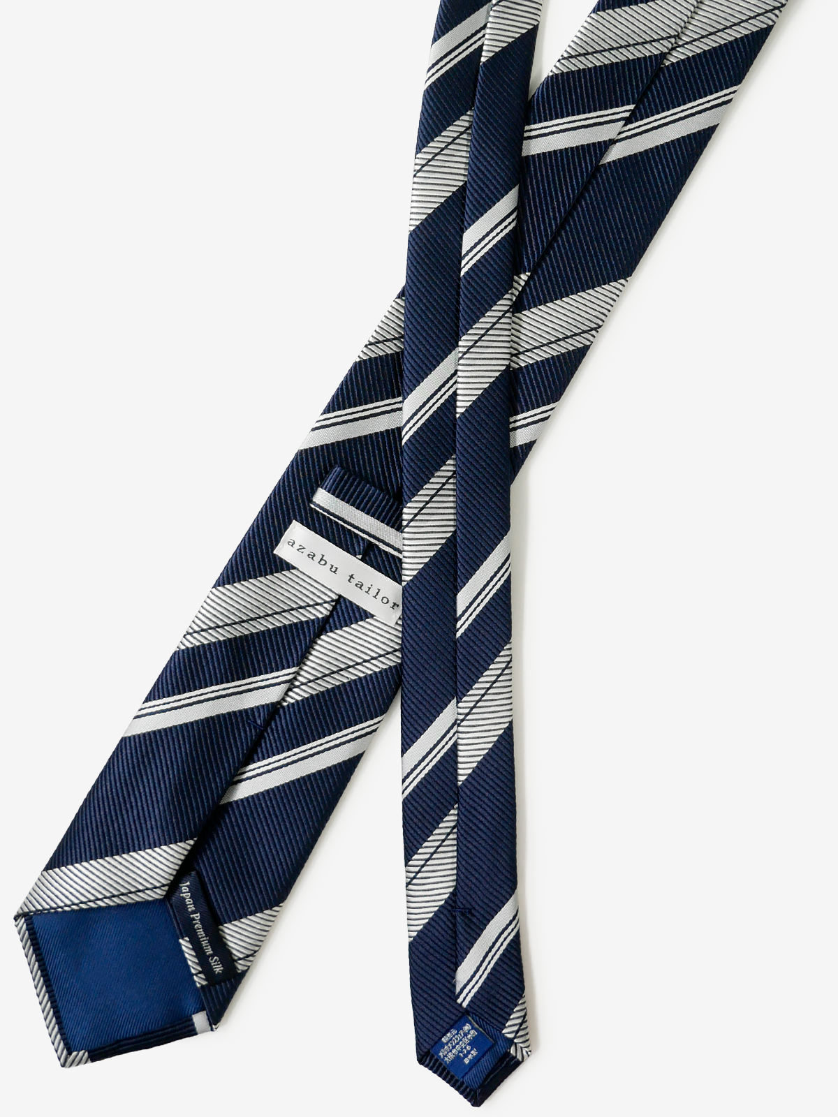 Azabu Tailor 25th Stripe Tie｜ネイビー