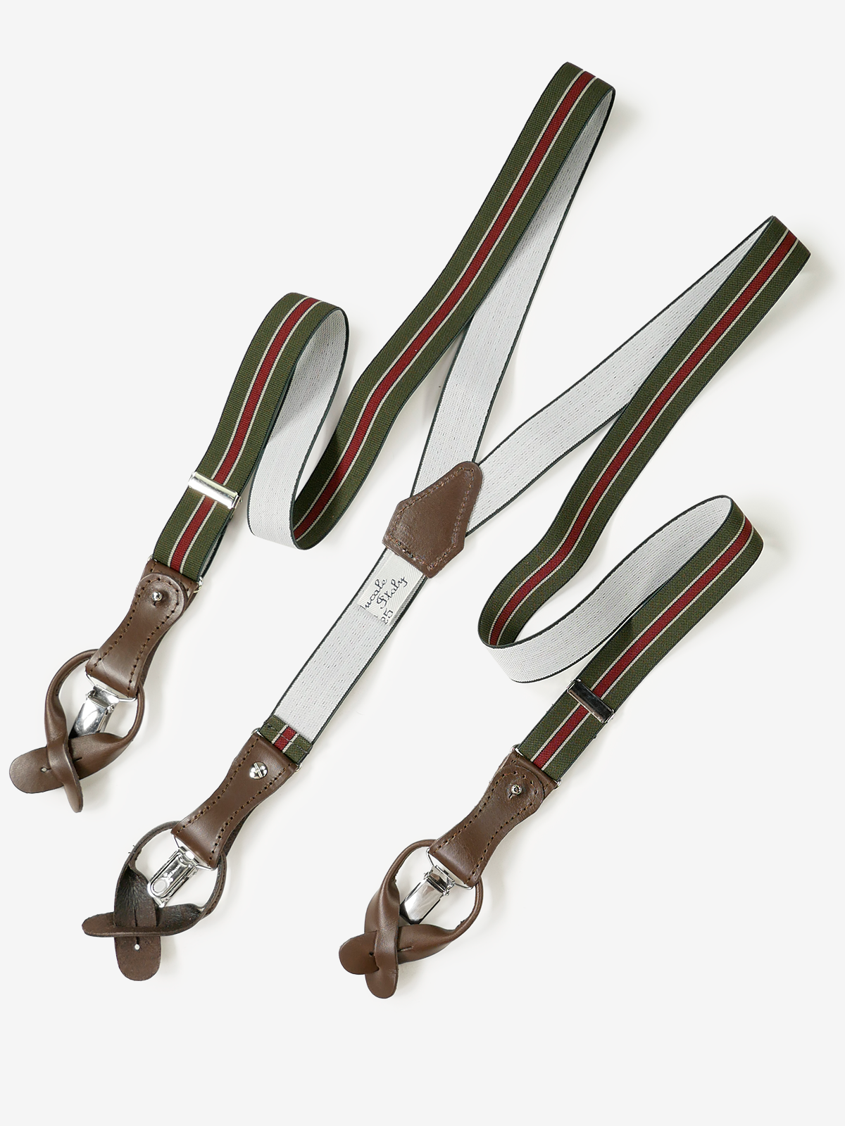La Ducale｜Stripes Suspenders｜グリーン