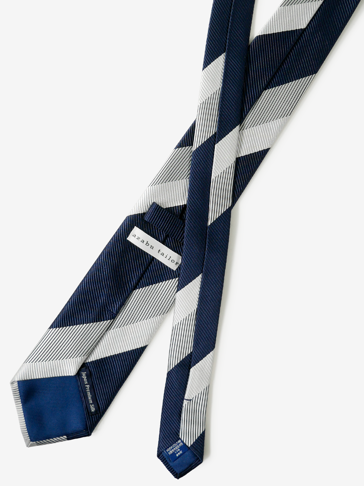 Azabu Tailor 25th Stripe Tie｜ネイビー