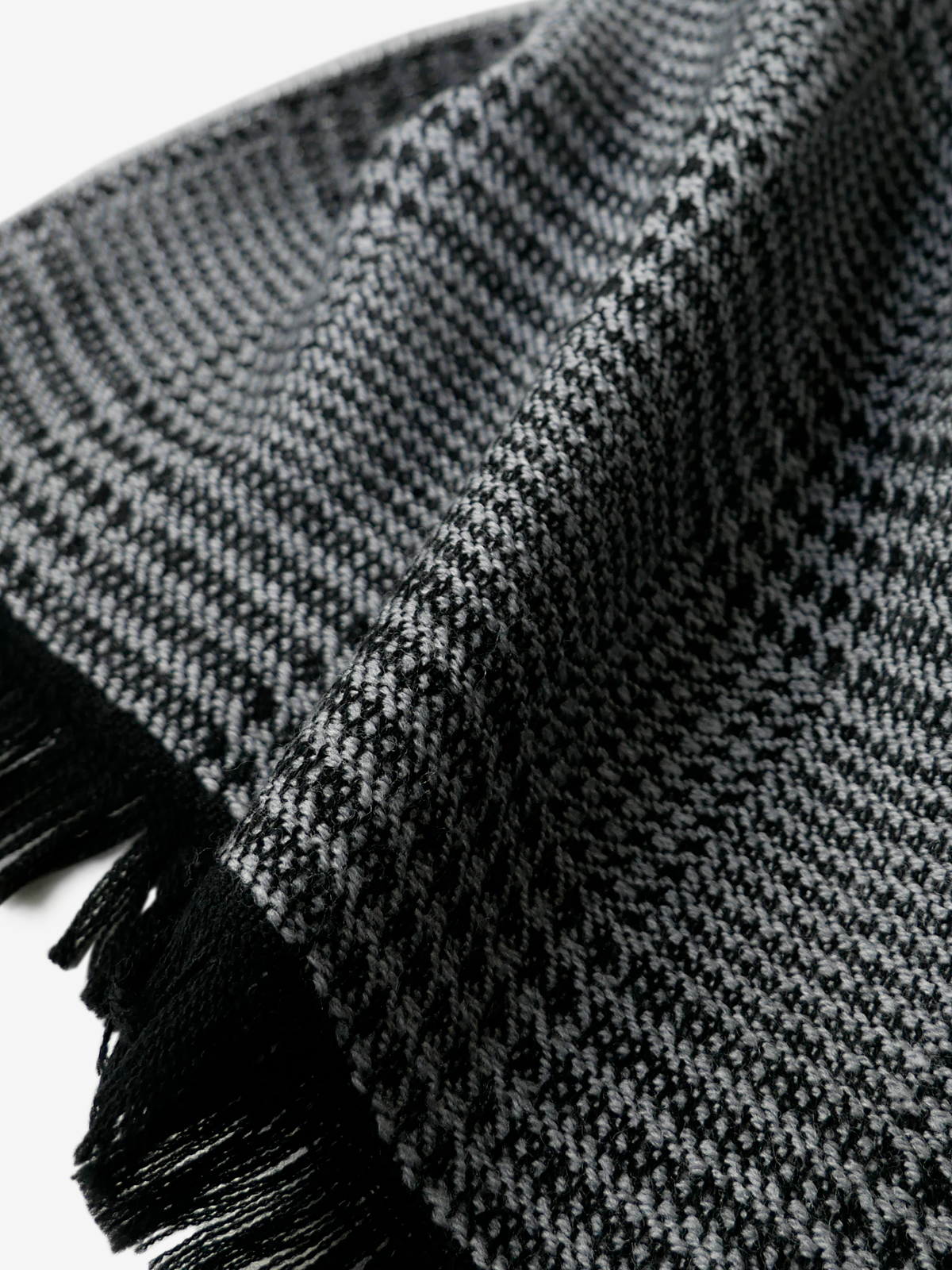 Glen plaid Wool Scarf｜グレー