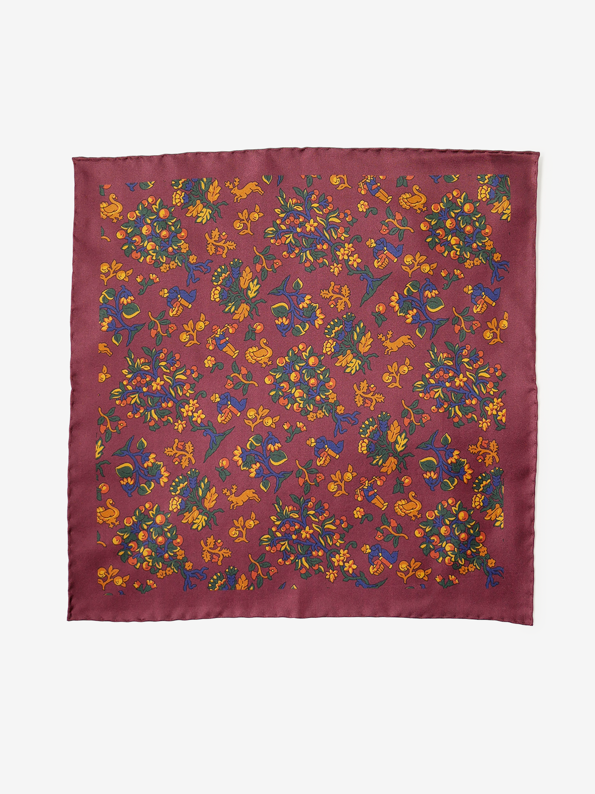 ROBERT KEYTE｜Silk Pocket Square｜ボルドー