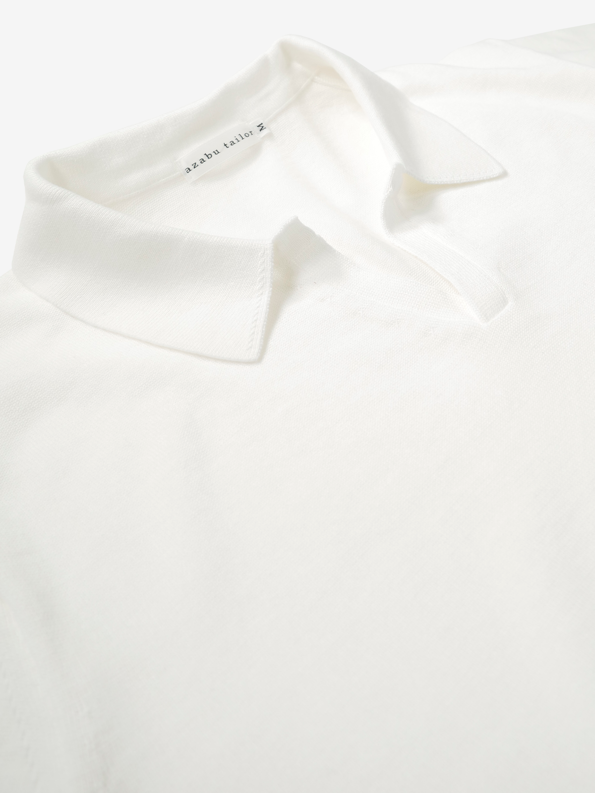 Cotton Skipper Collar Polo Shirt｜ホワイト