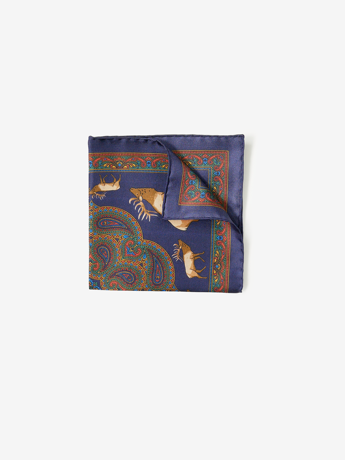 ROBERT KEYTE｜Silk Pocket Square｜ネイビー