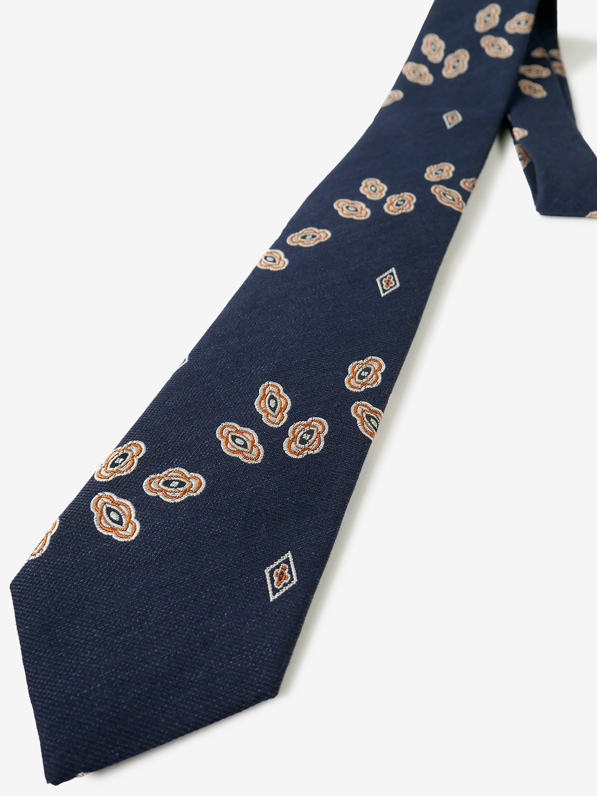 Classico Seta｜Floral Medallion Tie｜ネイビー