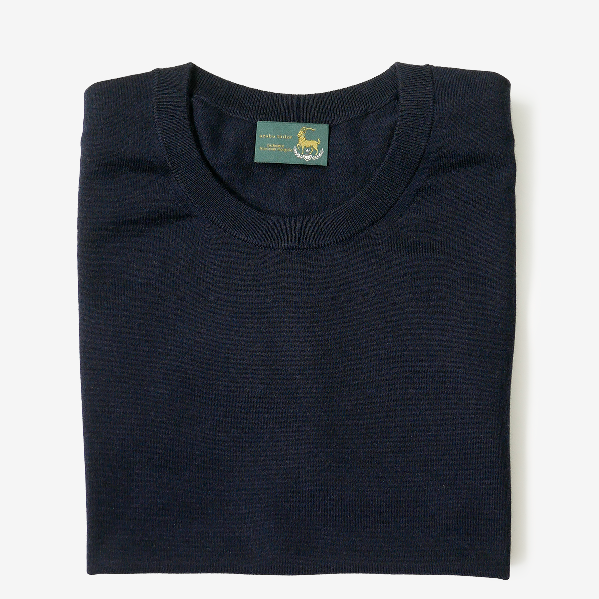 BRIEFING シルクカシミヤ・クルーネックニット　ネイビー クルーネックカシミヤニットTシャツ｜ネイビー