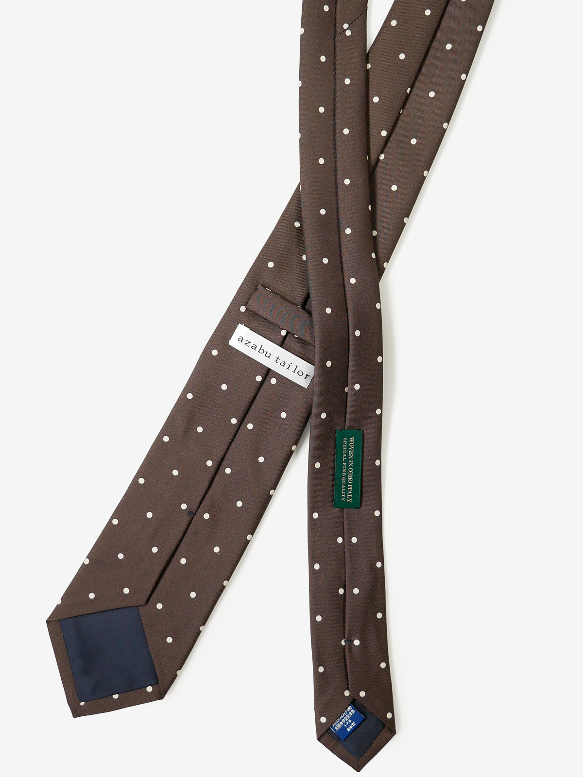 Mantero｜Polka Dot Tie｜ブラウン