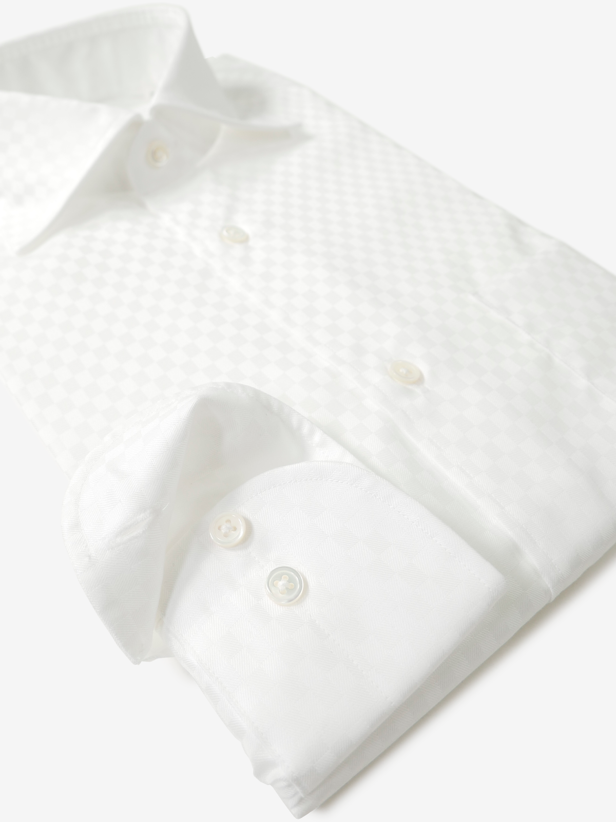 Checked Slim Fit Shirt｜ホワイト