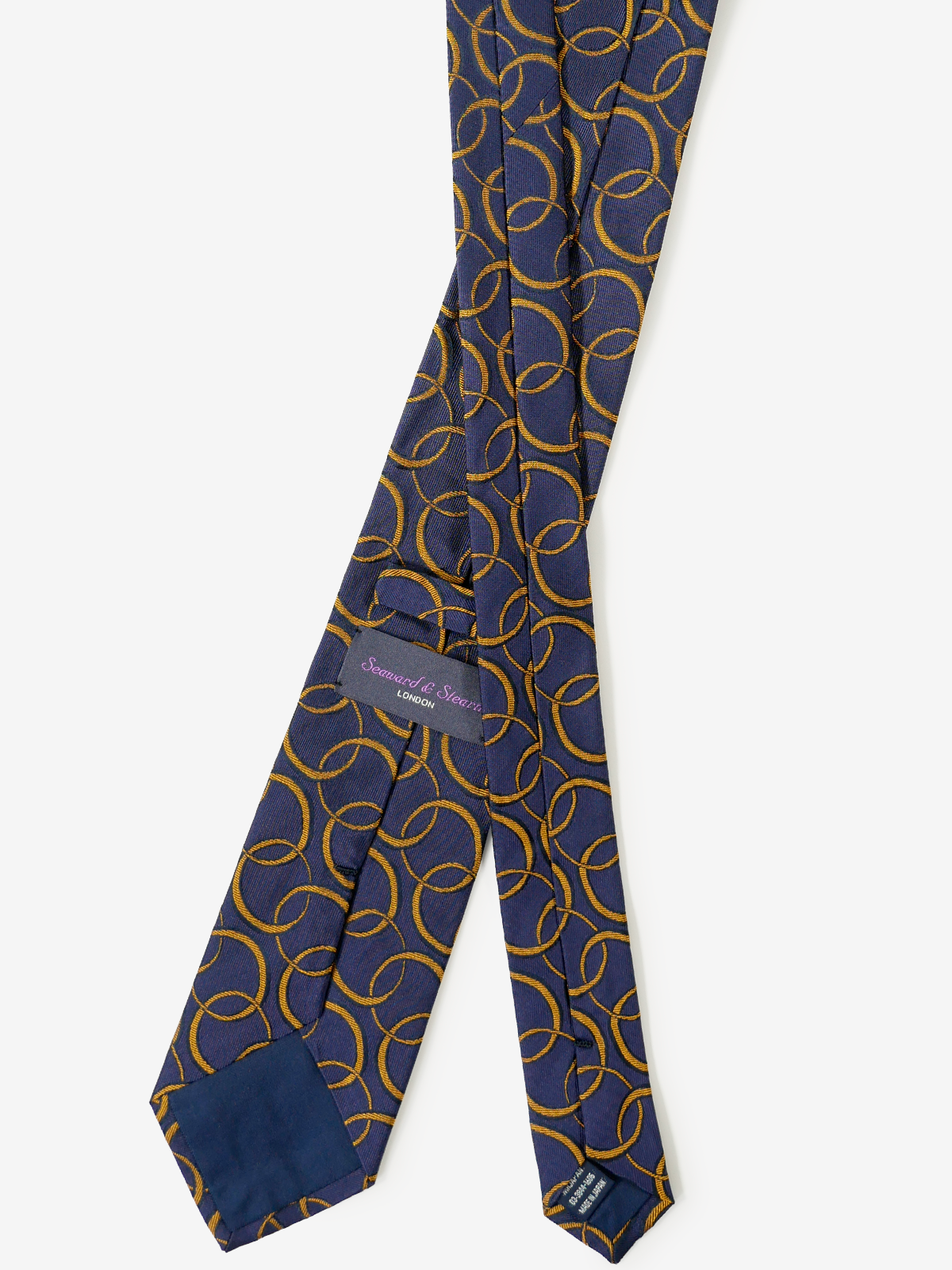 Seaward & Stearn｜Circle Pattern Tie｜ネイビー