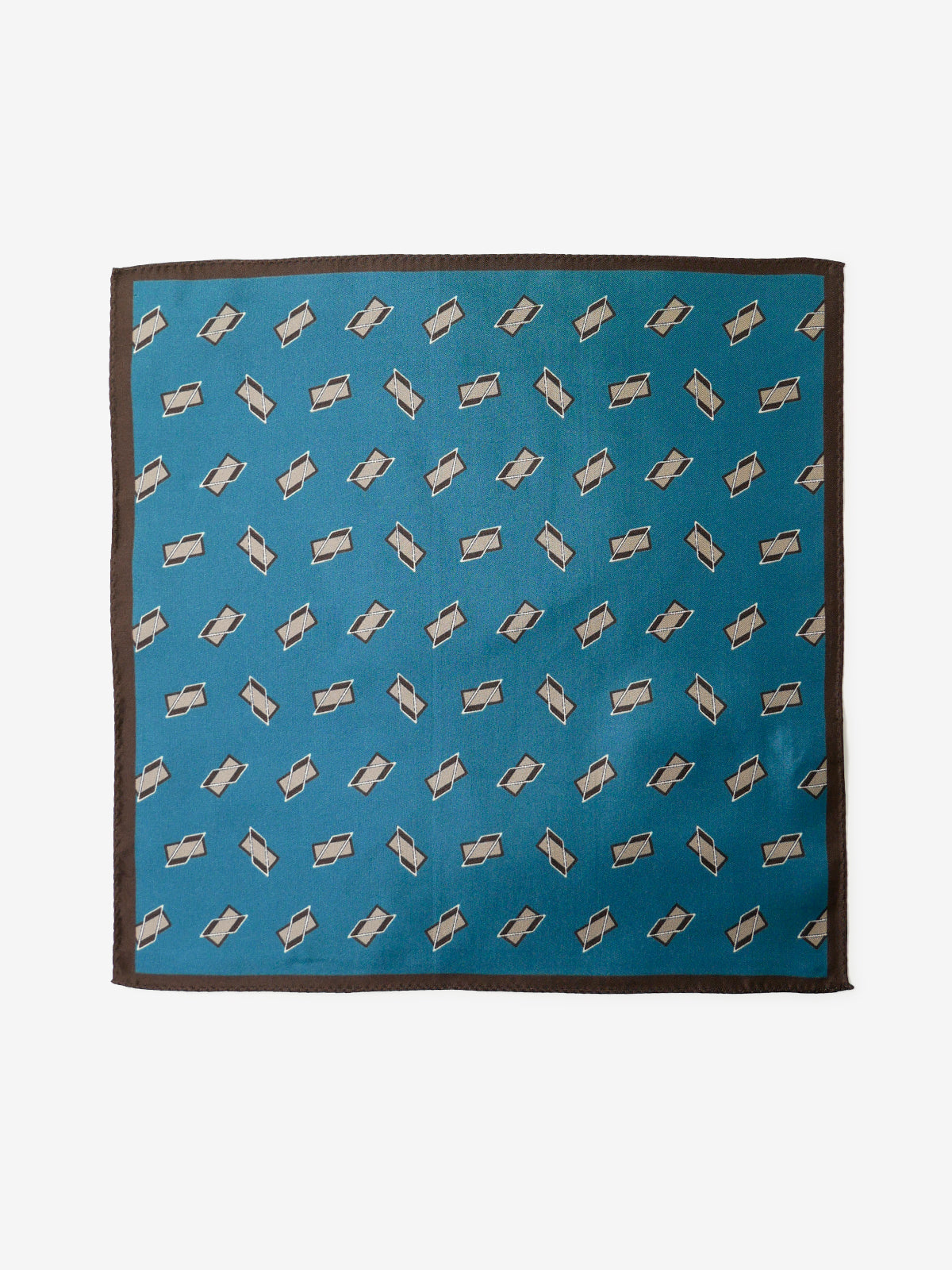 Classico Seta｜Rectangle Print Silk Pocket Squares｜ターコイズグリーン