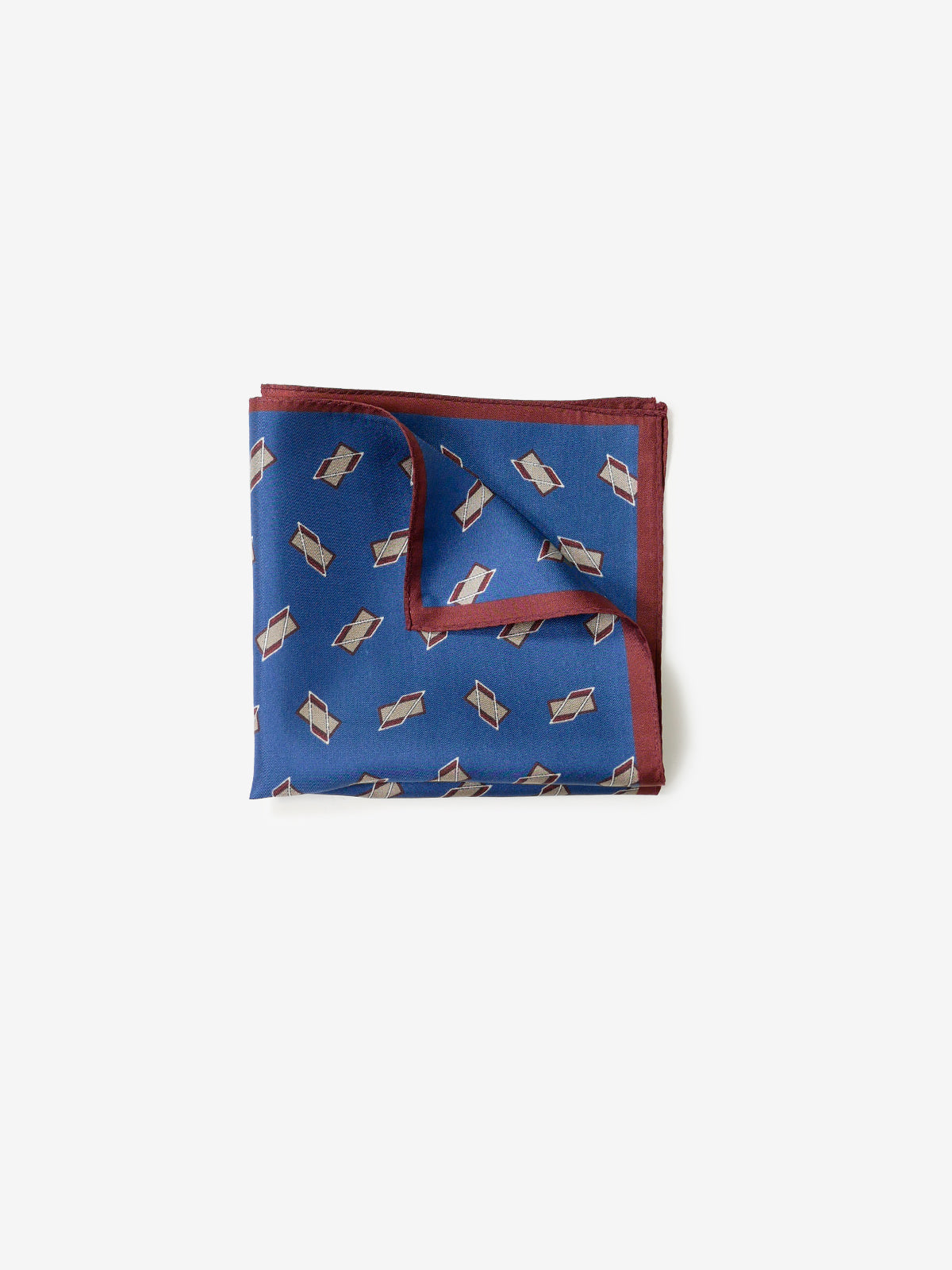 Classico Seta｜Rectangle Print Silk Pocket Squares｜ライトネイビー