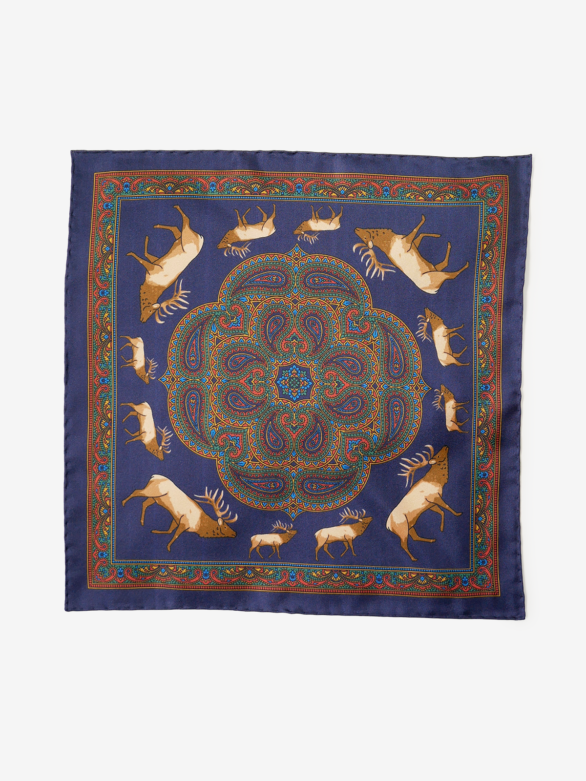 ROBERT KEYTE｜Silk Pocket Square｜ネイビー