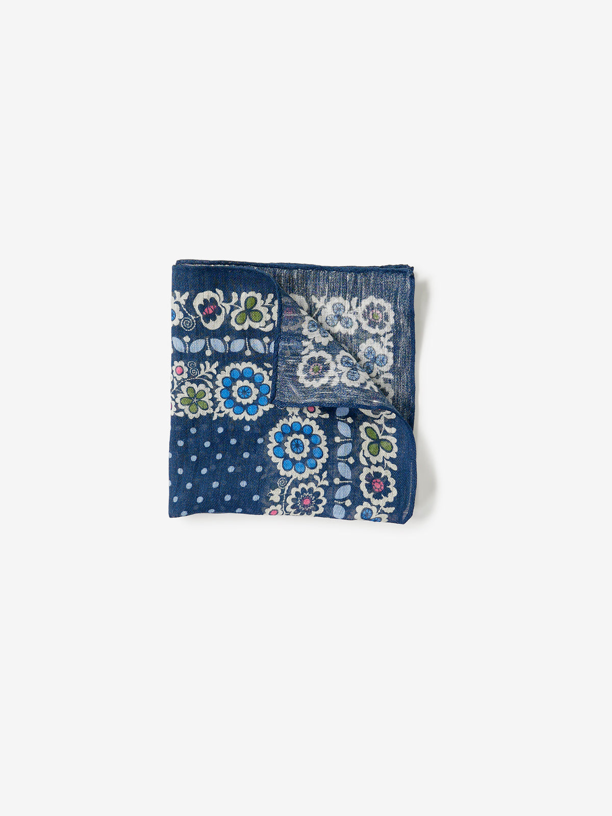 Floral Print Pocket Squares｜ネイビー