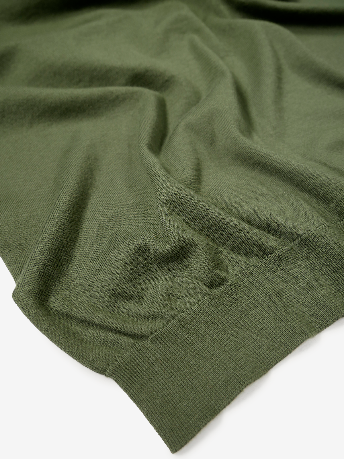 Cotton Knit Skipper Collar Polo Shirt｜グリーン