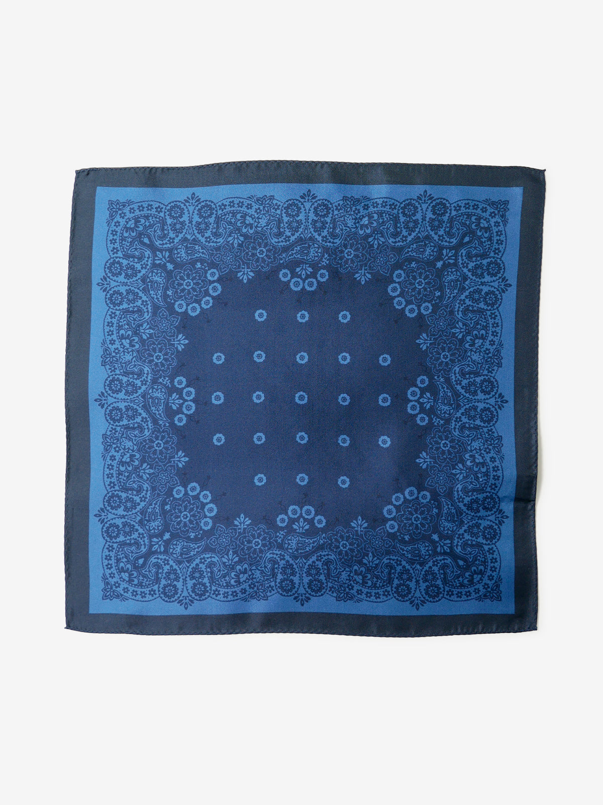 Classico Seta｜Paisley Print Silk Pocket Squares｜ブルー