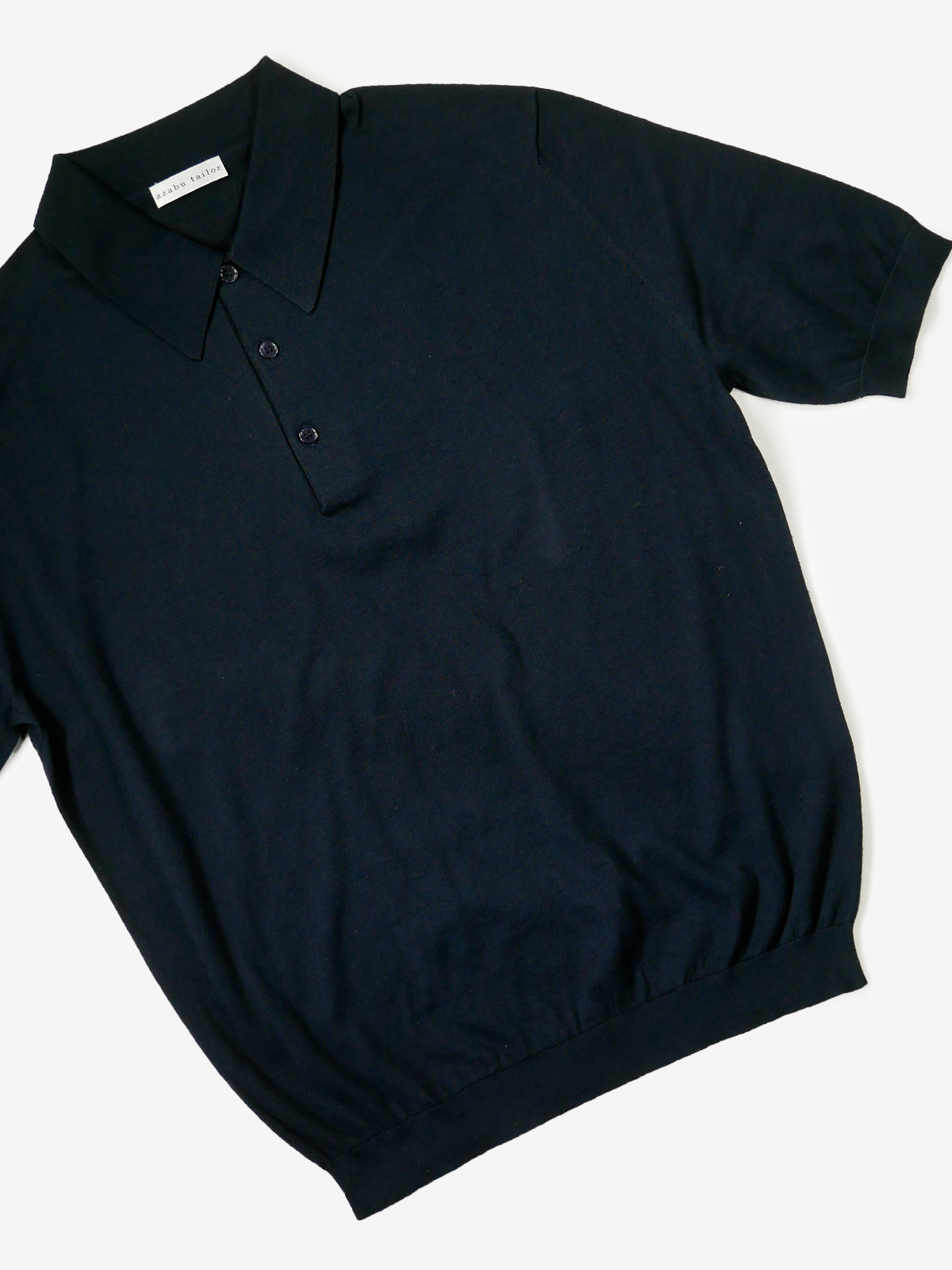 Cotton Knit Polo Shirt｜ネイビー