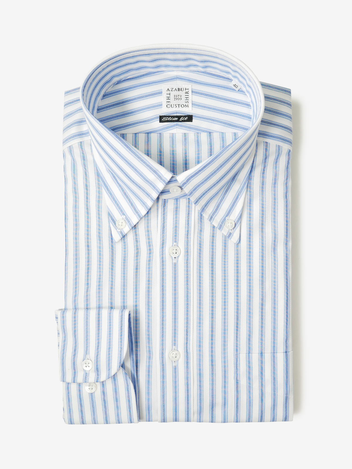 Striped Slim Fit Shirt｜ブルー