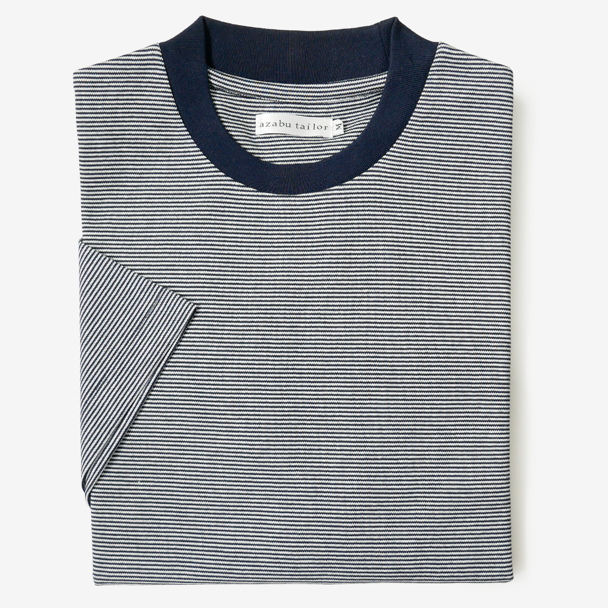 コットンボーダーTシャツ｜ネイビー