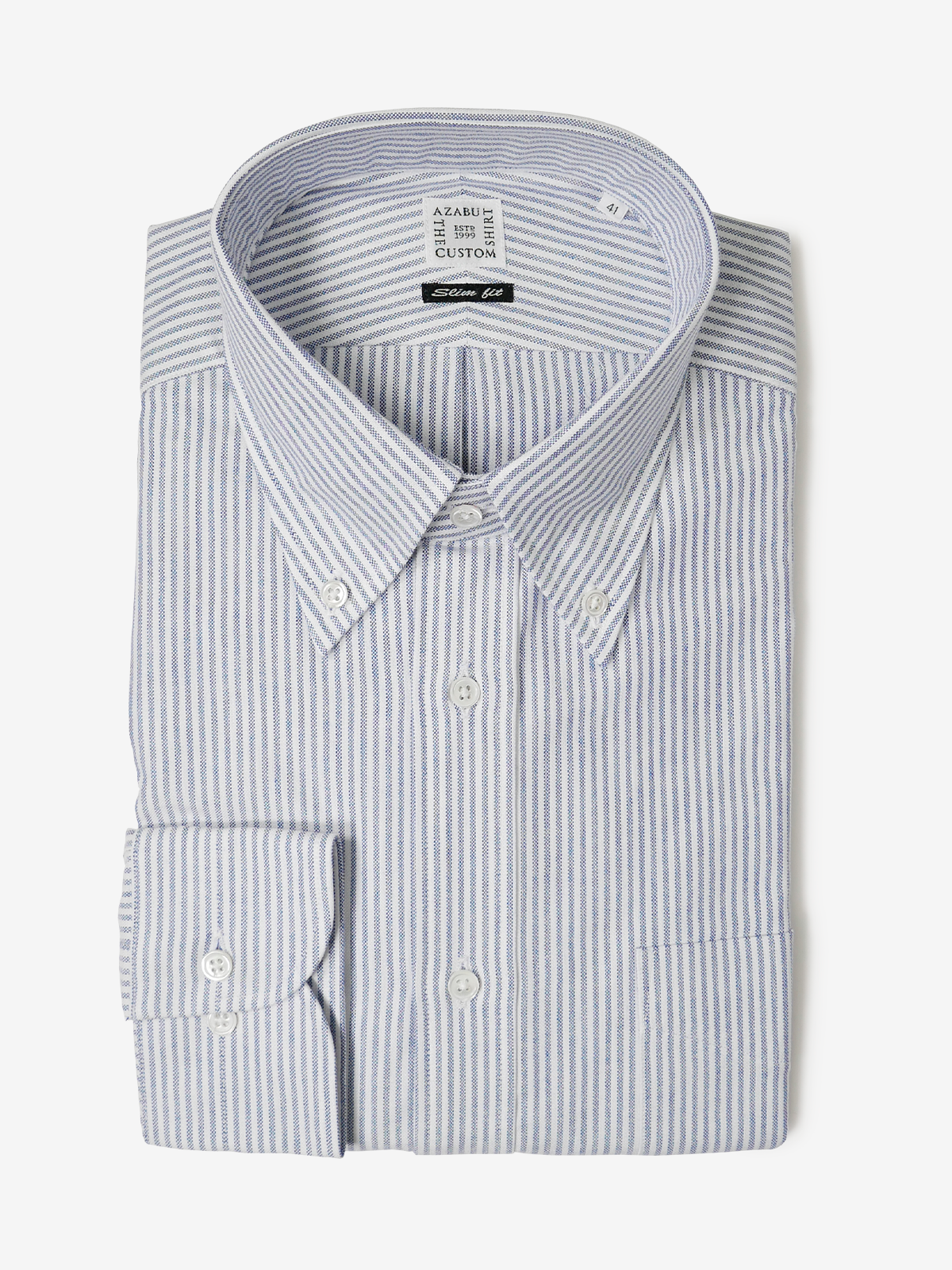 Oxford Striped Slim Fit Shirt｜ネイビー