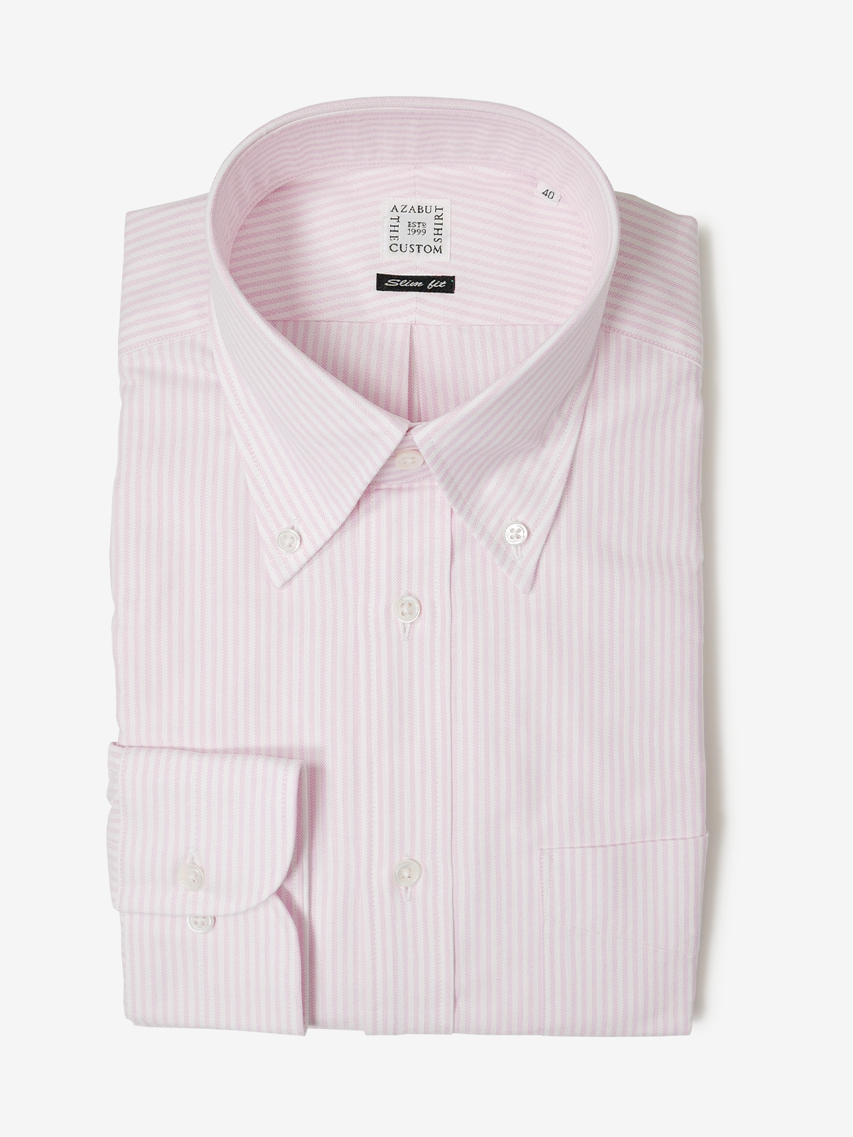 Oxford Striped Slim Fit Shirt｜ピンク