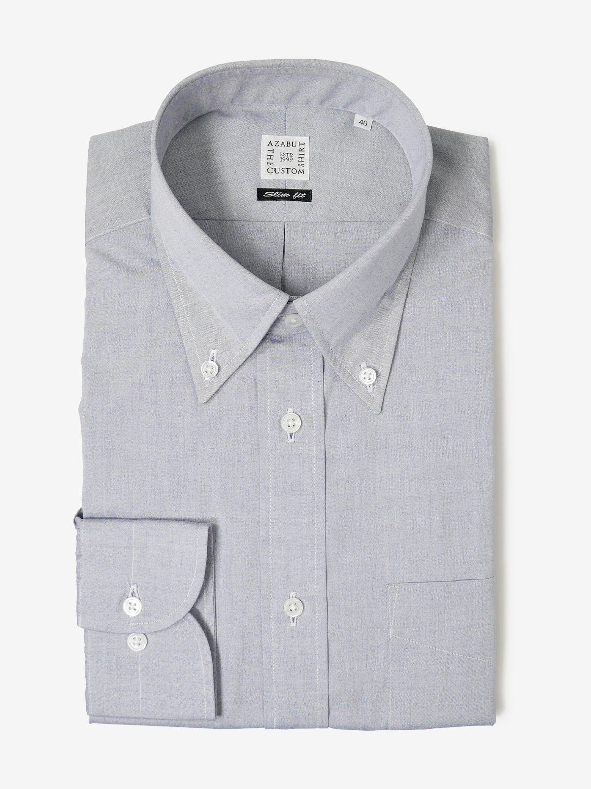 Chambray Slim Fit Shirt｜グレー