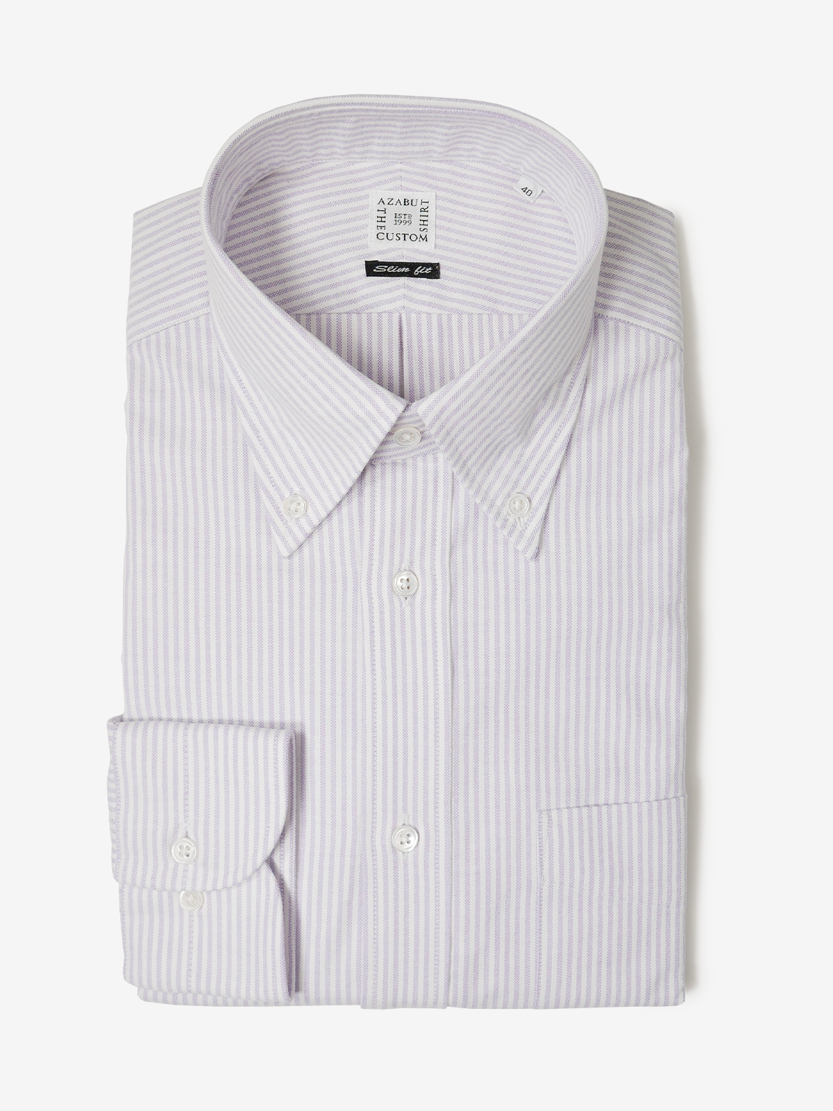 Oxford Striped Slim Fit Shirt｜ラベンダー