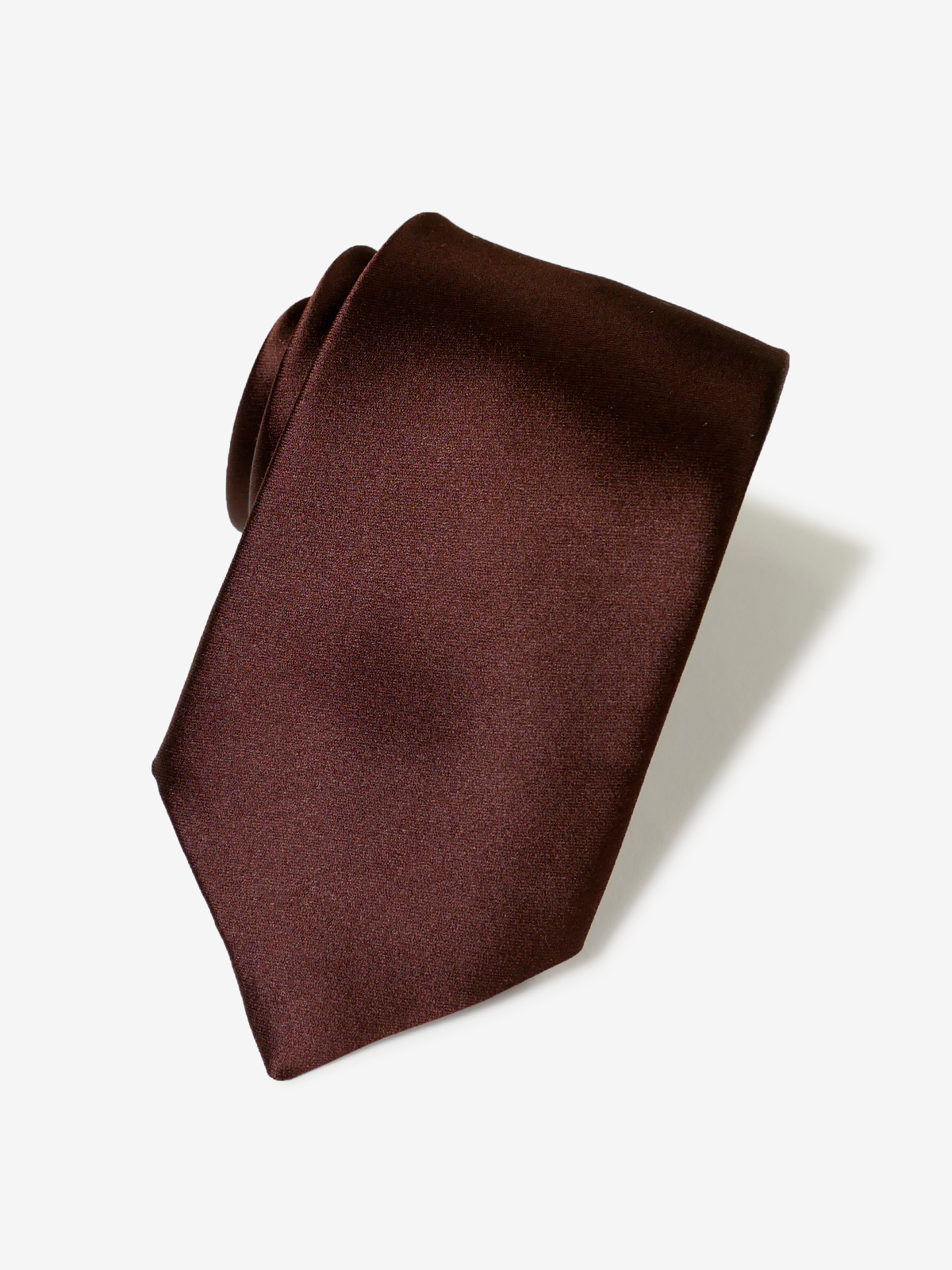 Satin Solid Necktie｜ダークブラウン