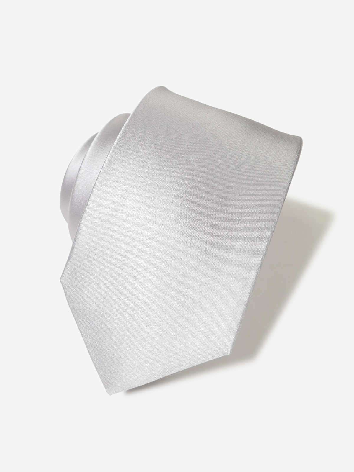 Satin Solid Necktie｜シルバー